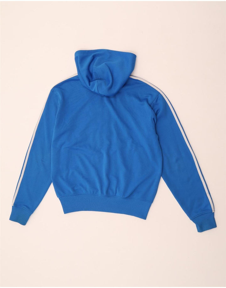 Adidas muška pulover s kapuljačom s patentnim zatvaračem srednje plave boje od poliestera