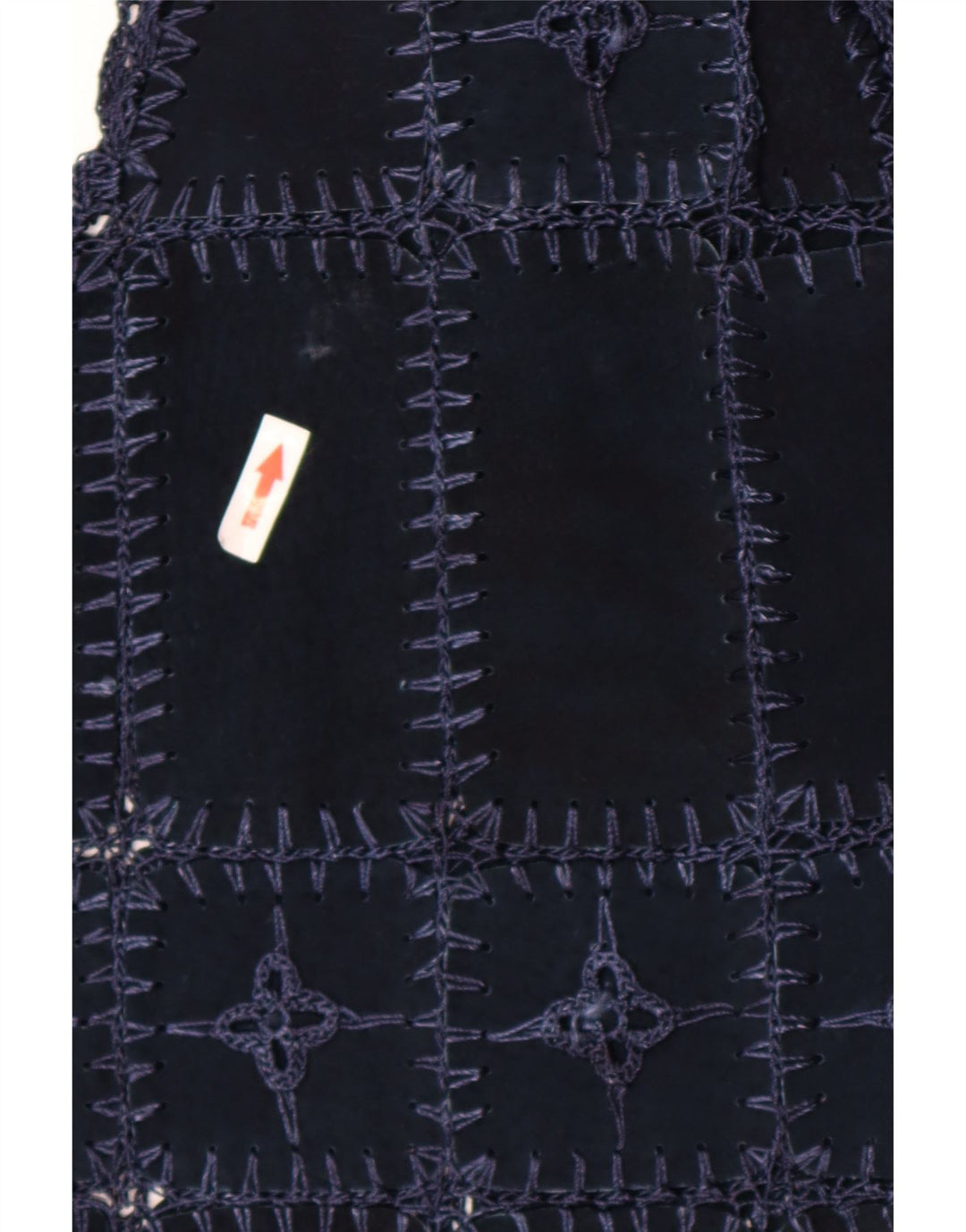 Vintage ženska jakna od brušene kože UK 14 Srednje tamnoplava patchwork