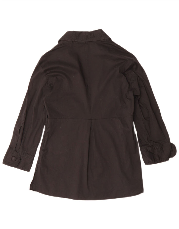 BENETTON Ženski gornji dio bluze 3/4 rukava UK 10 Mali crni pamuk