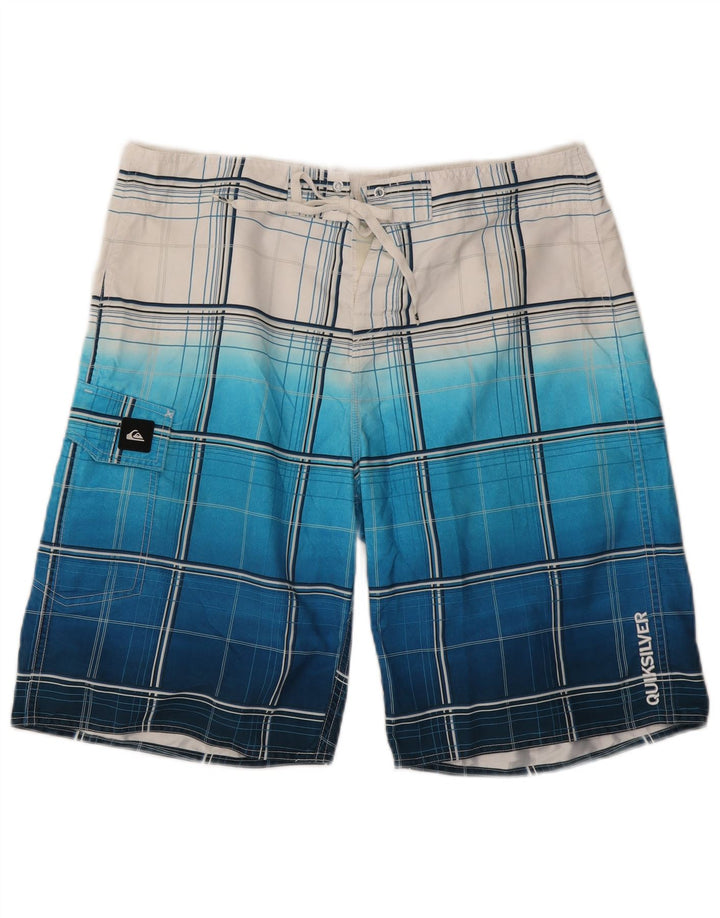 Quiksilver muške kratke hlače za plivanje, veliki plavi karirani poliester