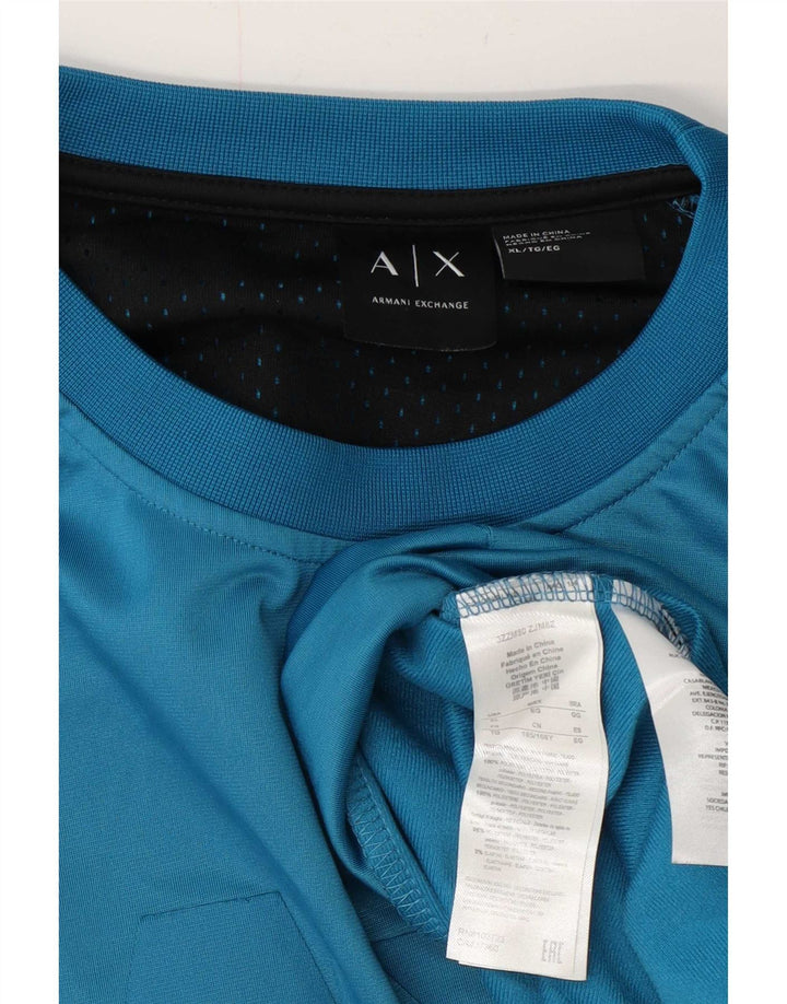 Armani muška majica s grafičkim motivima XL plavi poliester