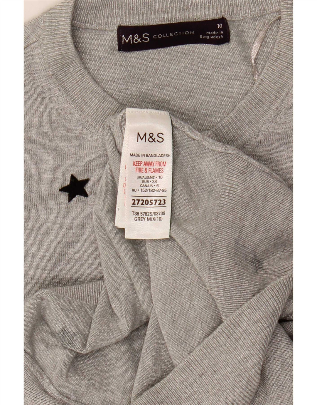 Marks & Spencer ženski kratki kardigan pulover UK 10 Small Gray