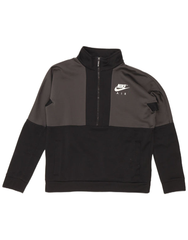 Nike Boys Graphic Sweatshirt Džemper 12-13 Years Large Black Colourblock