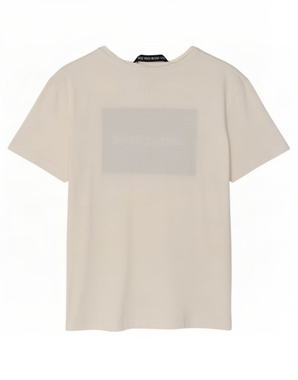 Calvin Klein Jeans Ženska grafička majica kratkih rukava UK 6 XS Bijeli pamuk