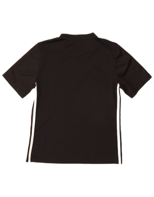 ADIDAS Boys Aeroready T-Shirt Top 13-14 Years Black Poliester