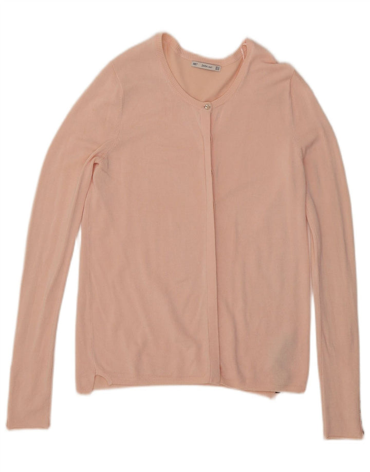 Zara ženski kardigan pulover UK 12 srednje ružičasta viskoza