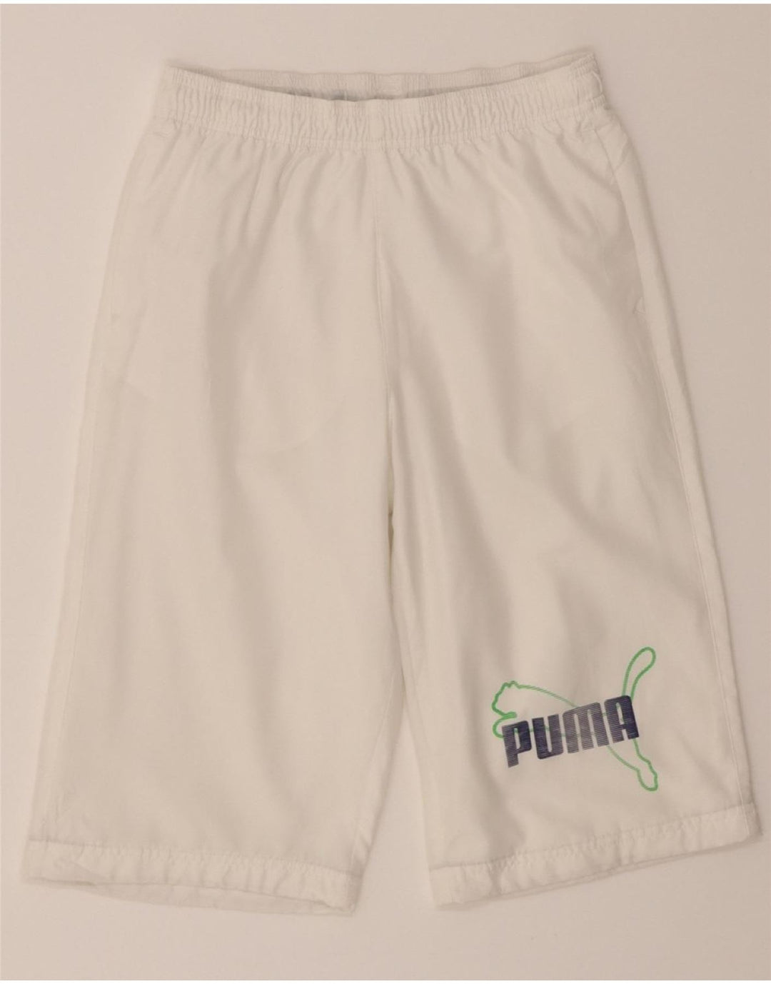 PUMA Boys Graphic Bermuda Sport Shorts 11-12 Years White Polyester Vintage Puma and Second-Hand Puma from Messina Hembry 