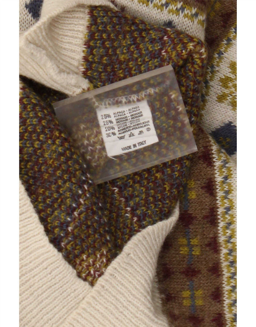 Vintage muški džemper s polo ovratnikom IT 50 srednje raznobojni retro