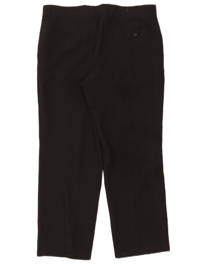 Marks & Spencer muške ravne chino hlače W36 L29 crni poliester