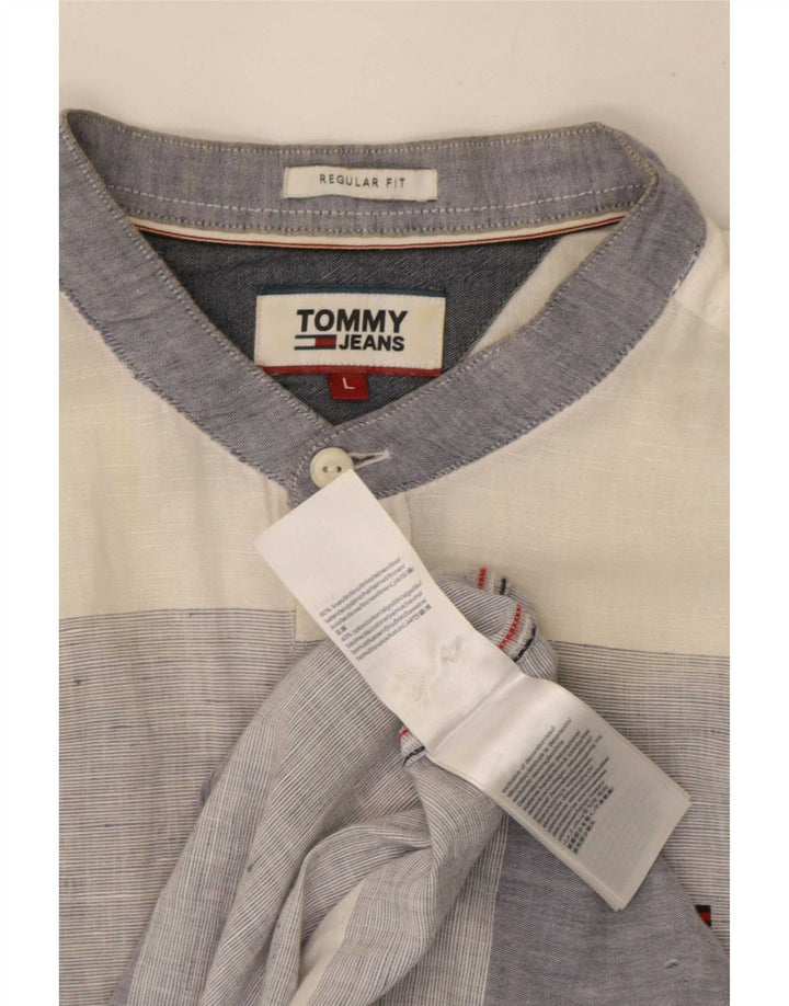 Tommy Hilfiger muška košulja standardnog kroja, veliki raznobojni prugasti lan