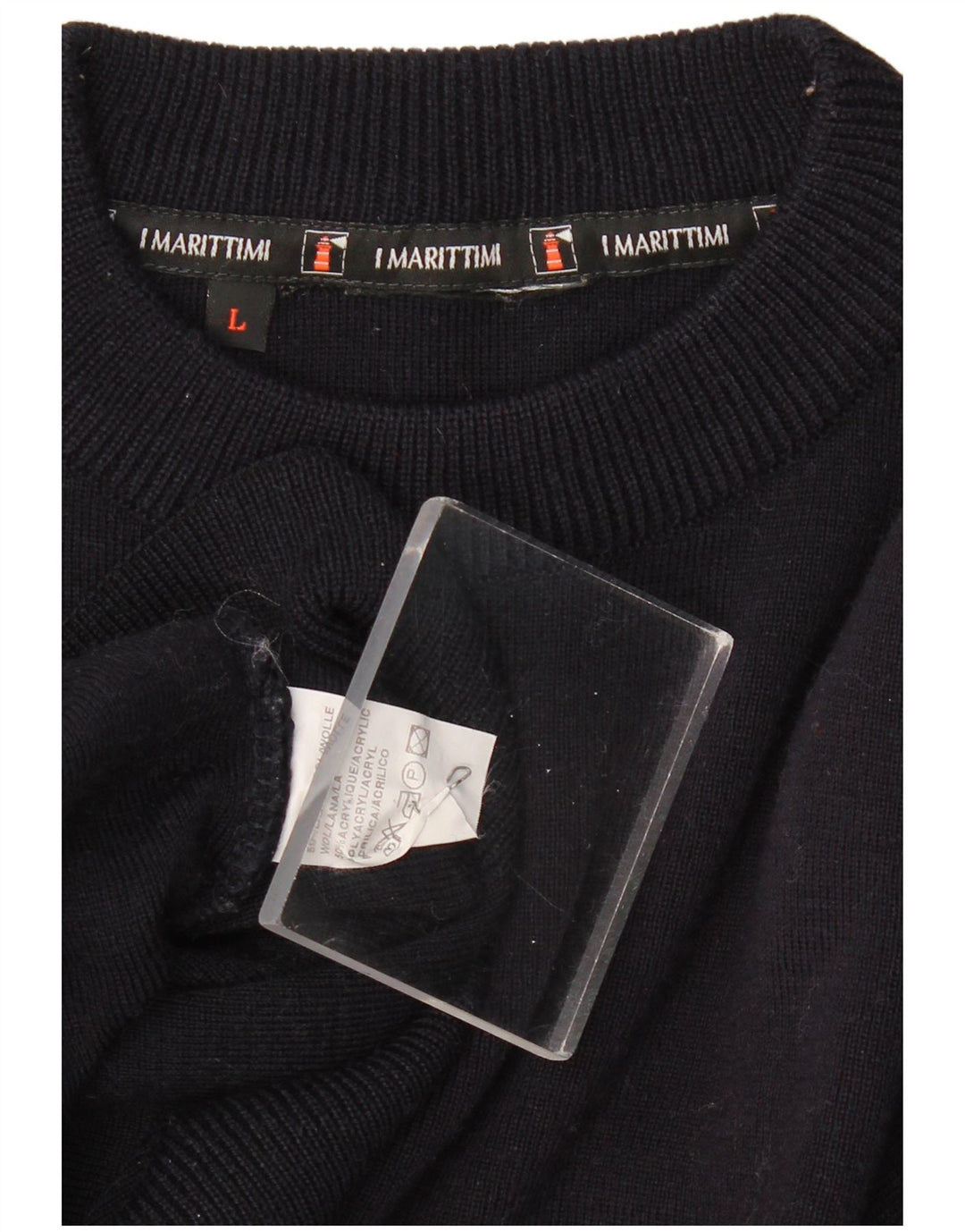 VINTAGE muški džemper s okruglim izrezom Veliki tamnoplavi pamuk