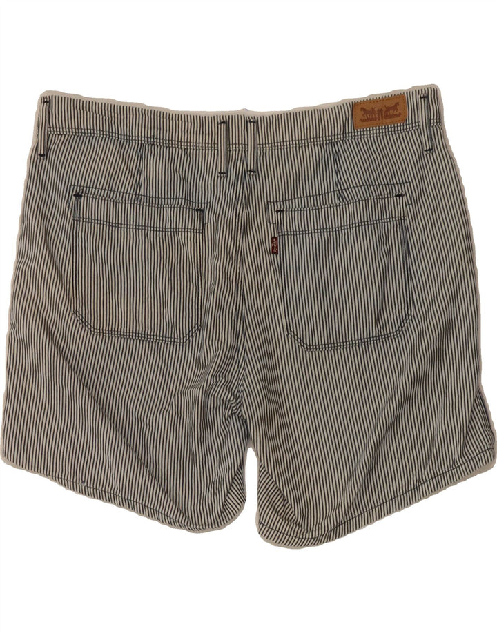 LEVI'S Womens Chino Shorts W30 Medium  Blue Pinstripe Cotton Vintage Levi's and Second-Hand Levi's from Messina Hembry 