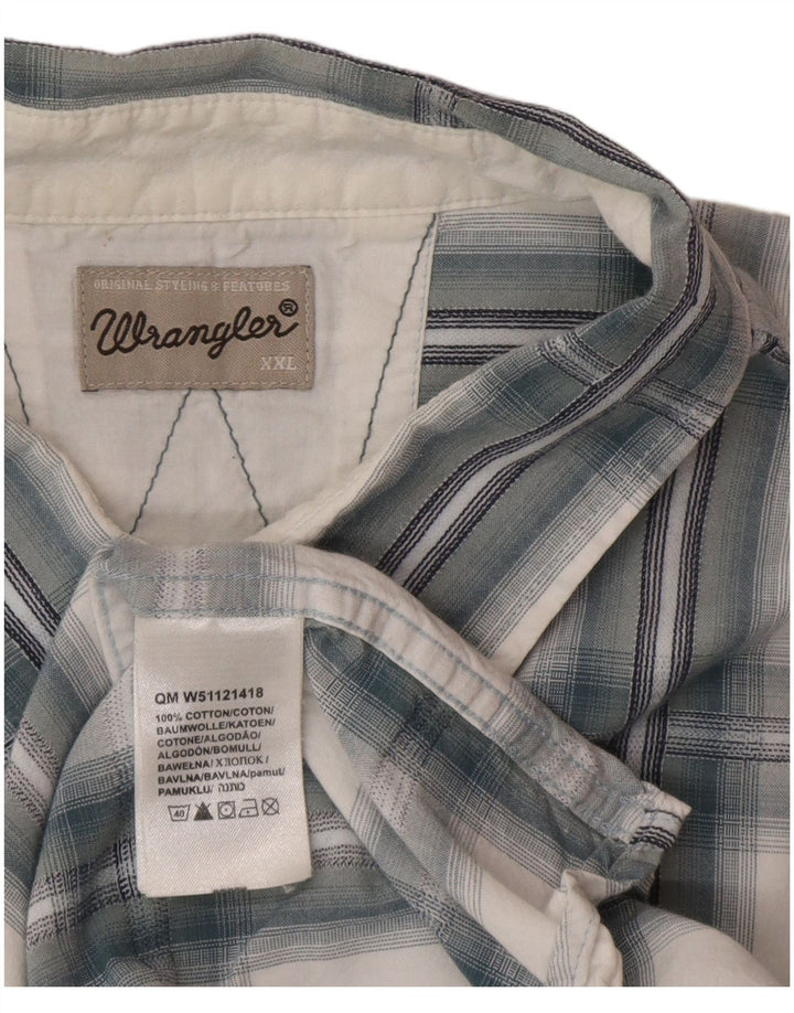 Wrangler muška majica kratkih rukava 2XL plavi pamuk na karo