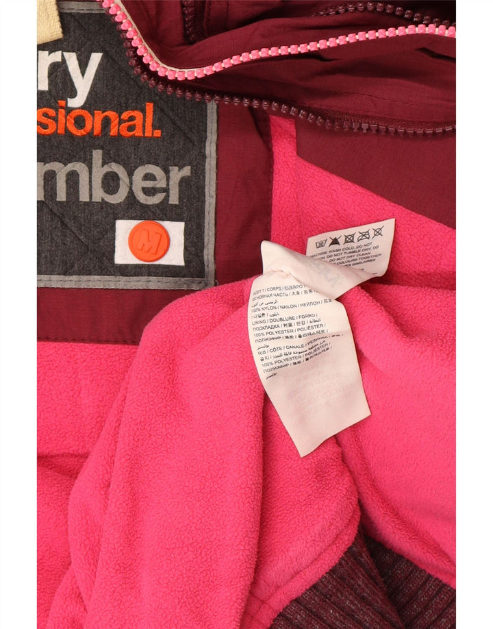 Superdry ženska bomber jakna s kapuljačom UK 14 srednji bordo poliester
