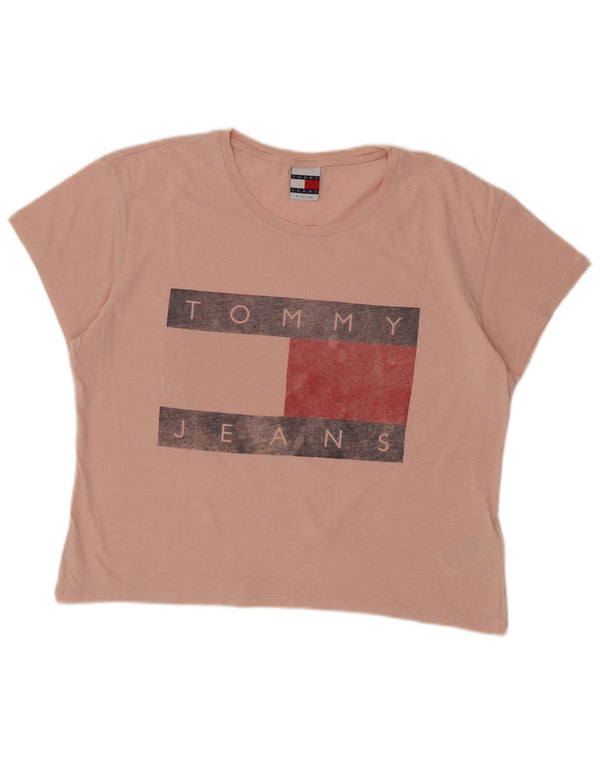 Tommy Hilfiger Ženska majica kratkih rukava slobodnog kroja UK 14 srednje ružičasta