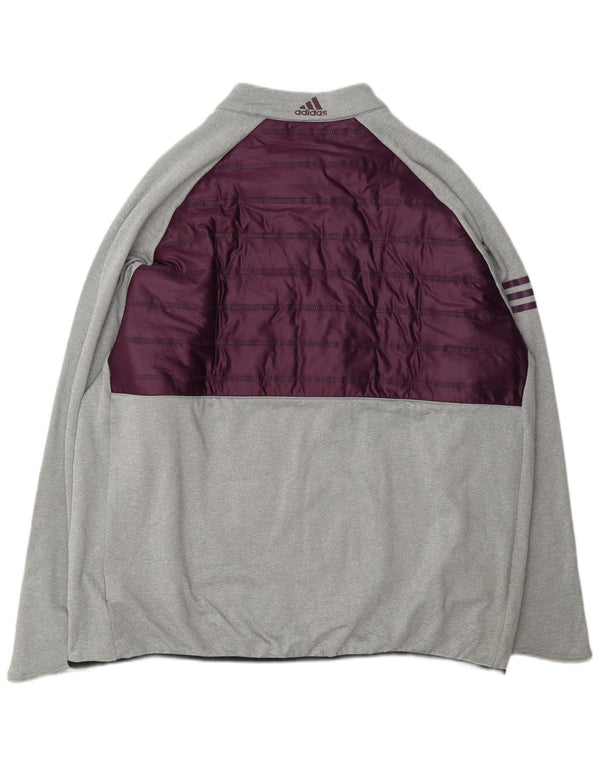 Adidas muška majica s izrezom i puloverom 2XL sivi poliester