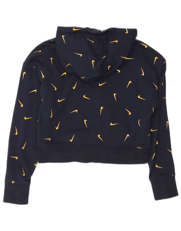 Nike Girls Graphic Crop majica s kapuljačom 13-14 godina XL tamnoplavi pamuk