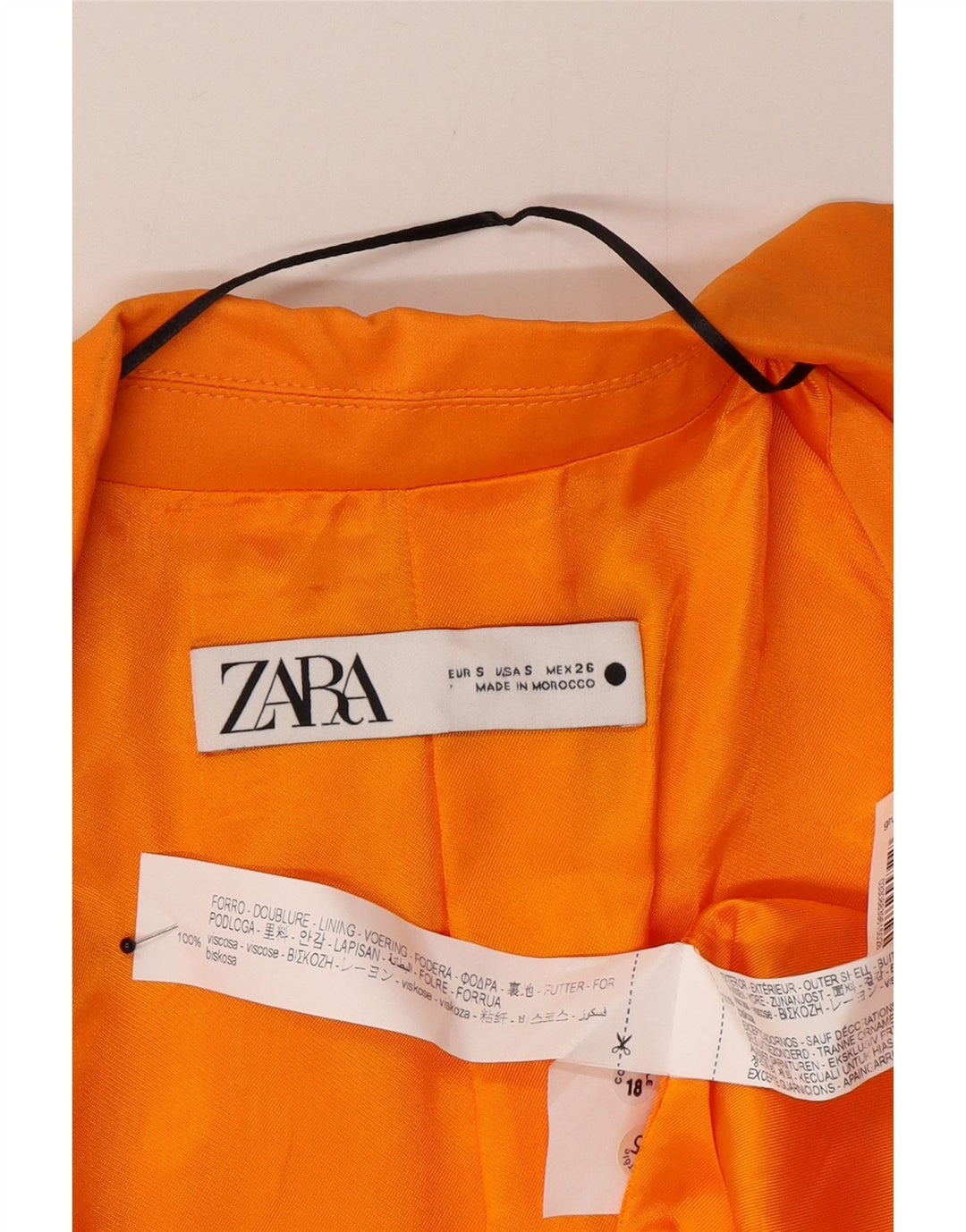 Zara ženska prevelika jakna s 2 gumba UK 10 Mala narančasta viskoza