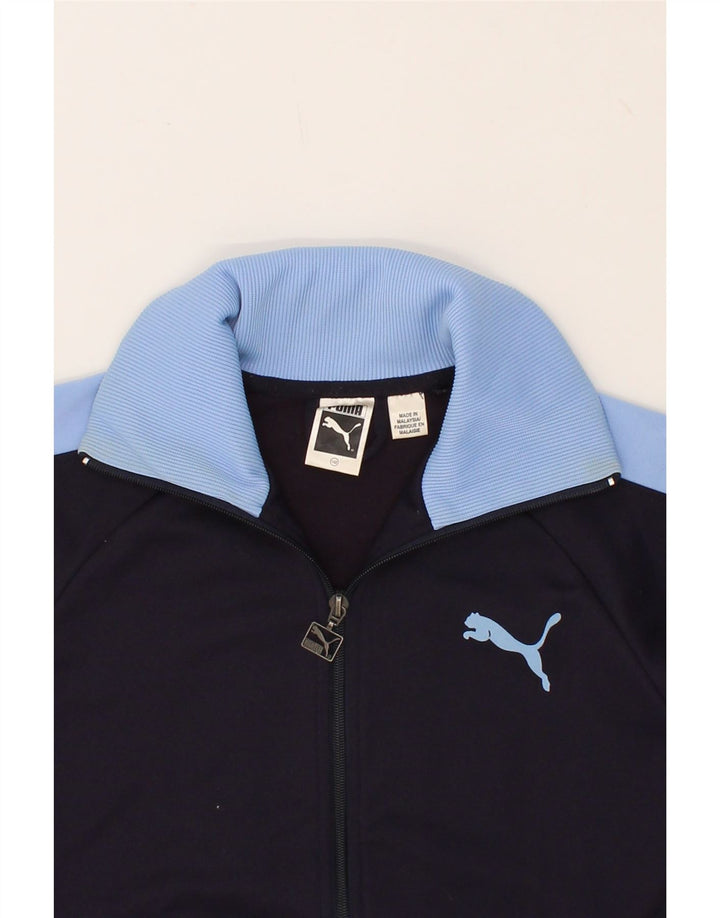 PUMA Boys Tracksuit Top Jacket 11-12 Years  Navy Blue Colourblock Vintage Puma and Second-Hand Puma from Messina Hembry 