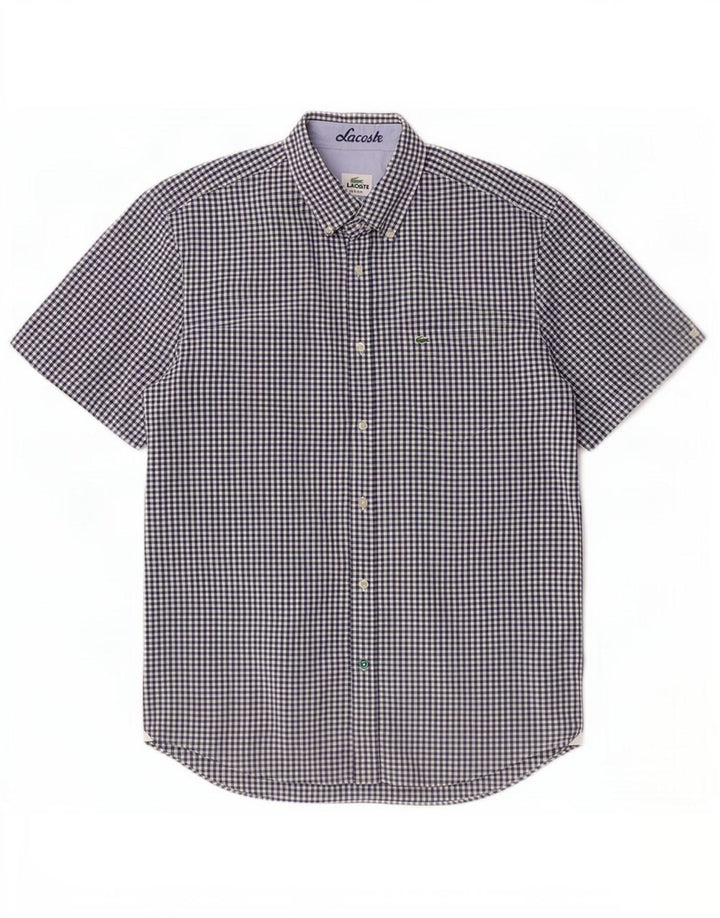 Lacoste muška košulja kratkih rukava, veličina 40 srednje mornarsko plava gingham