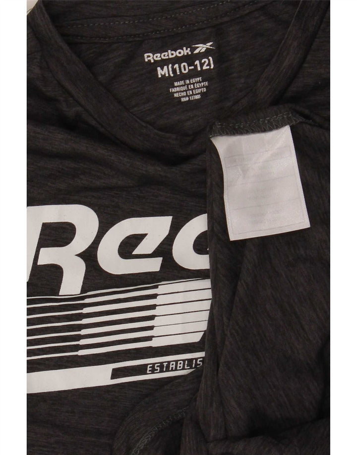 Reebok Boys Graphic T-Shirt Top 10-11 Years Medium Gray Poliester
