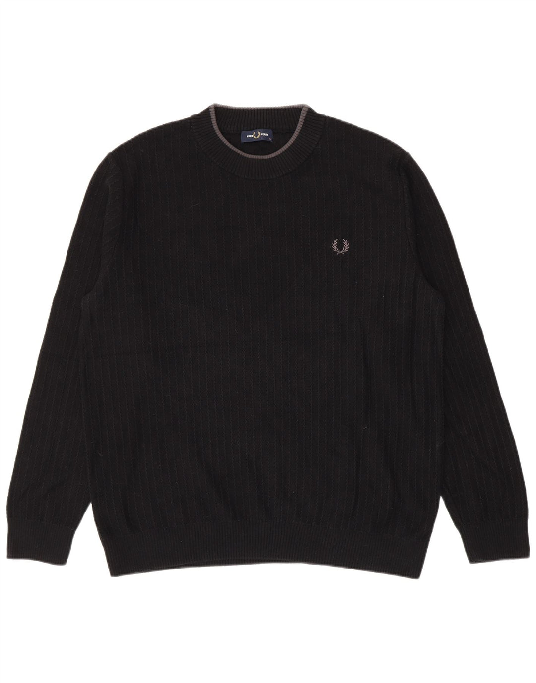 Fred Perry muški pulover s okruglim izrezom XL crni pamuk