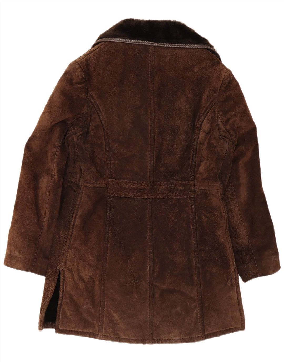 Vintage muški šerpa kaput s dvorednim kopčanjem UK 10 Small Brown