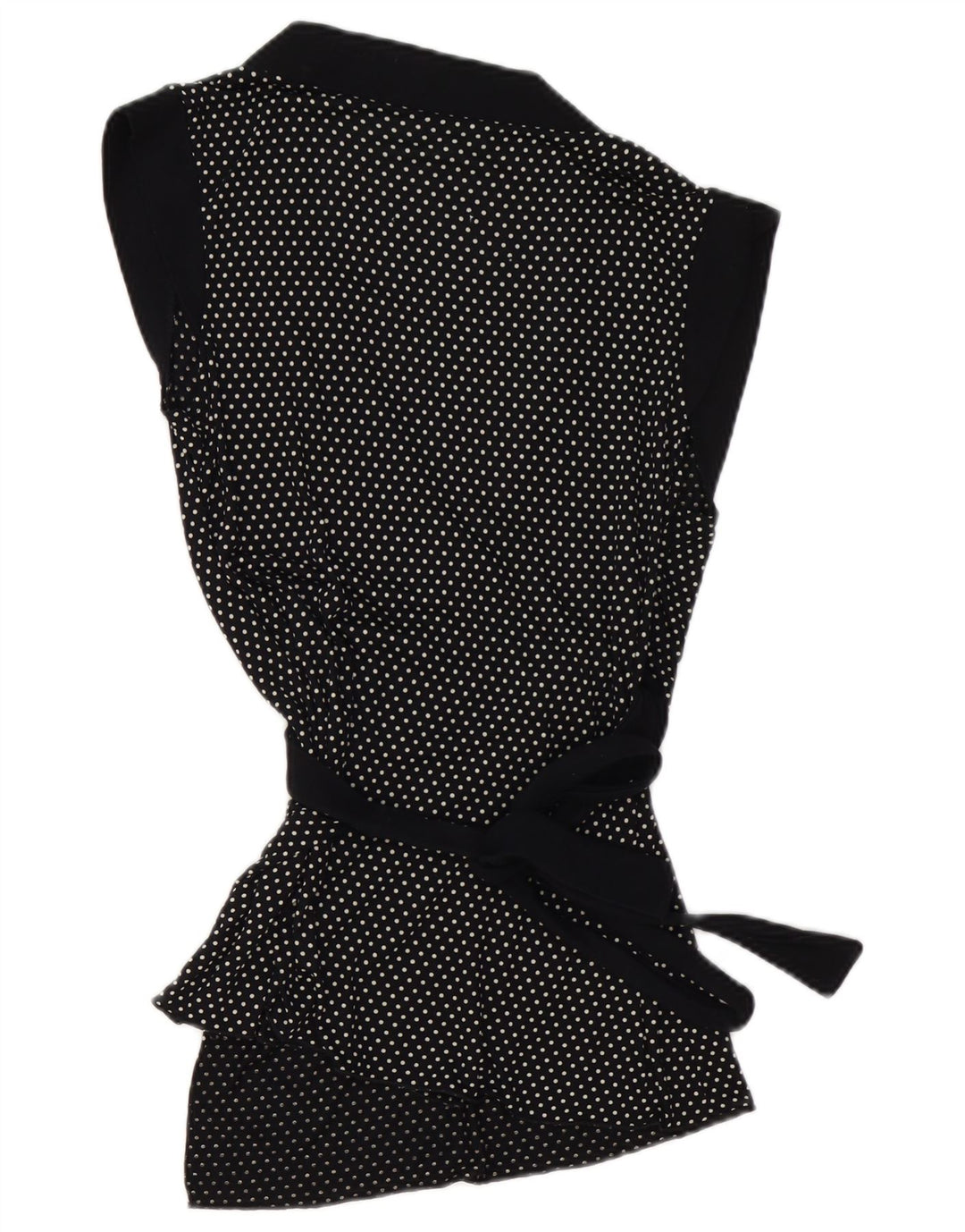 KOOKAI ženski gornji dio kardigana bez rukava s omotom US 3 male crne točkice