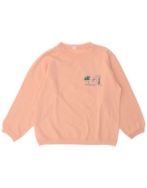 Vintage Womens Sweatshirt Jumper UK 14 Medium Pink