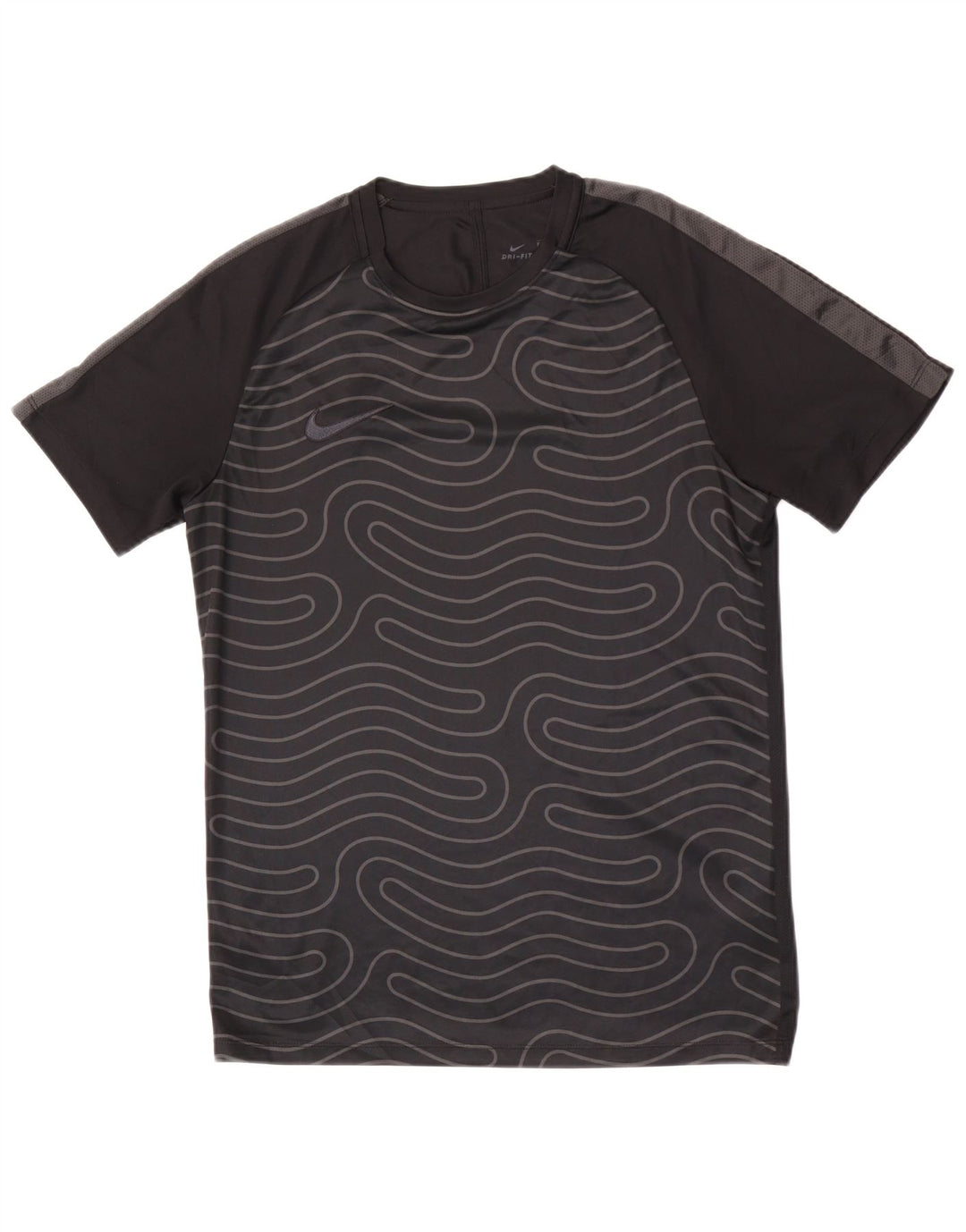 Nike Dri Fit T-Shirt Top srednji crni geometrijski poliester