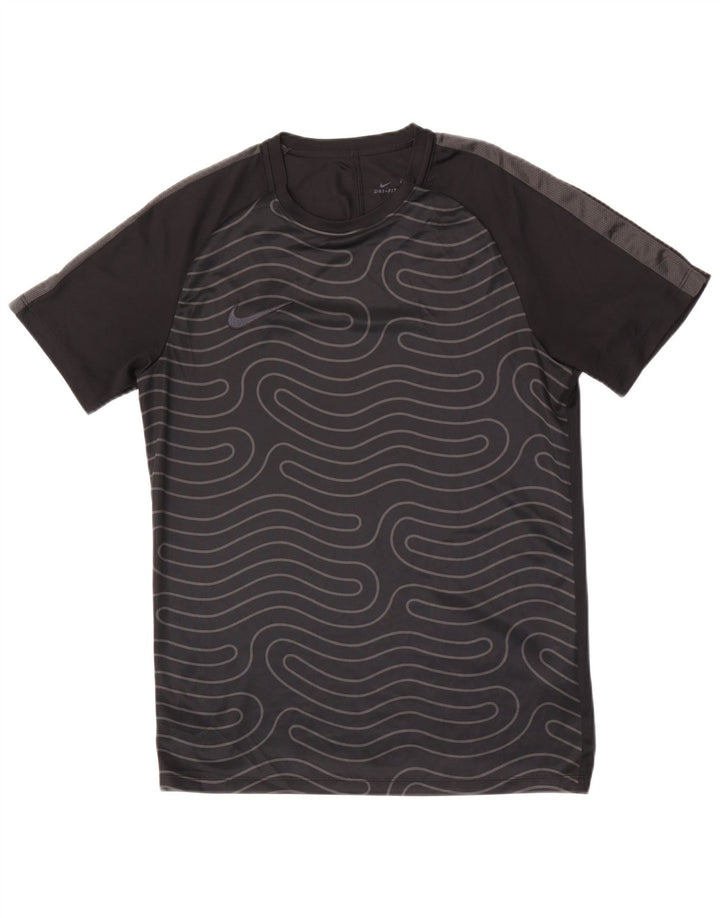 Nike Dri Fit T-Shirt Top srednji crni geometrijski poliester