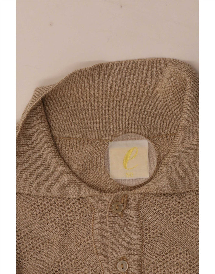 Vintage muški pulover s polo ovratnikom IT 50 srednje bež boje