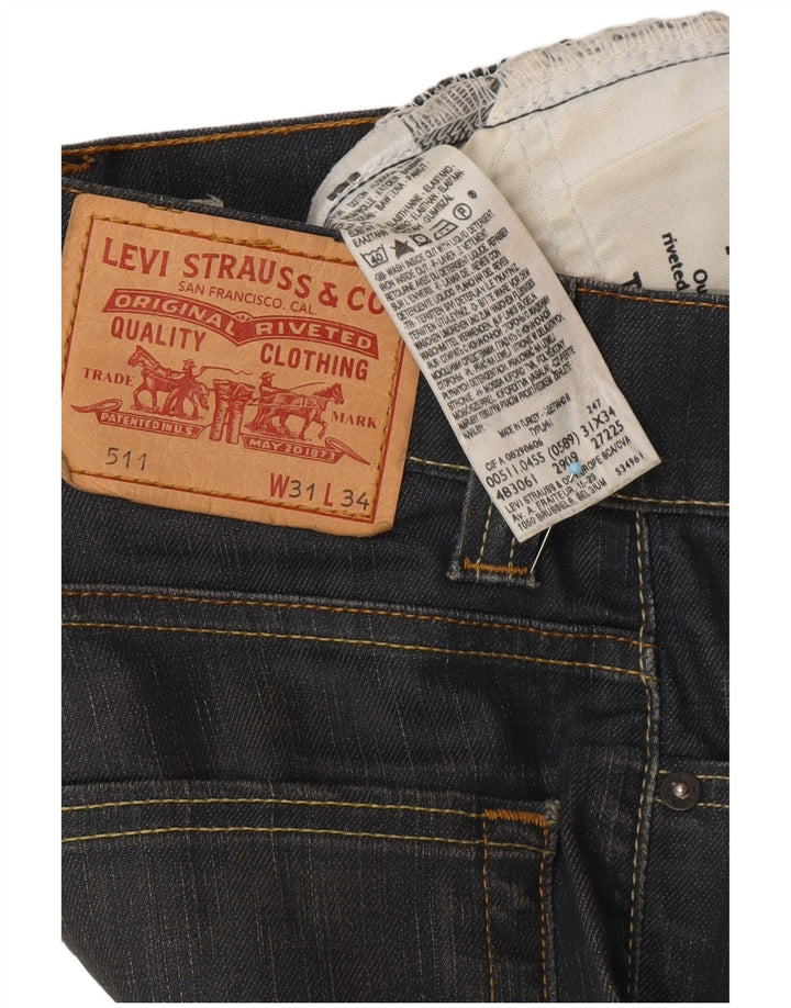 LEVI'S muške 511 uske traperice W31 L28 tamnoplavi pamuk