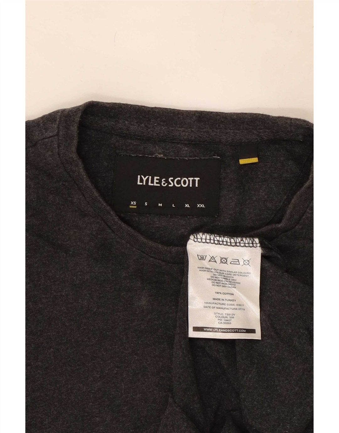 Lyle & Scott muška majica dugih rukava XS sivi pamuk