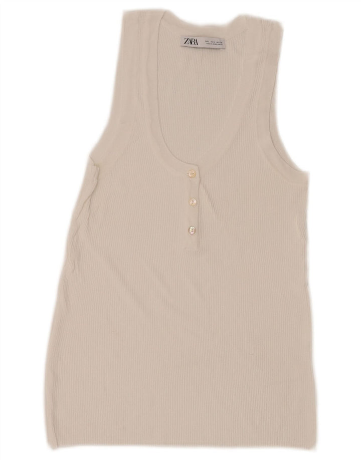 Zara ženski gornji dio bluze bez rukava UK 14 Large White