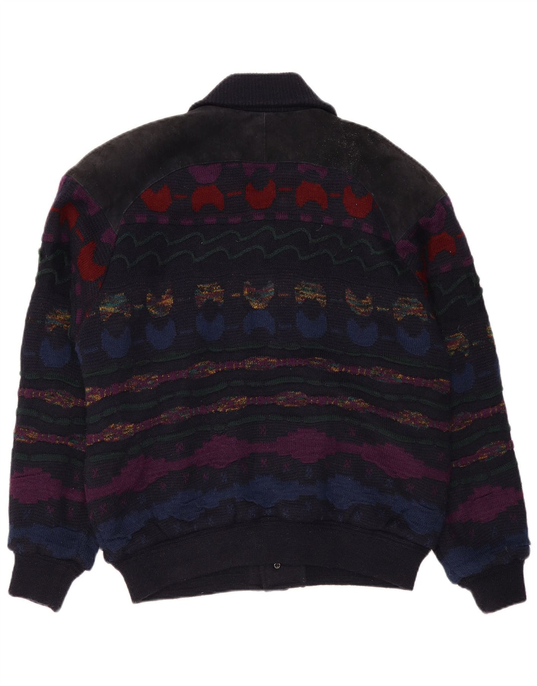 C&A muški kardigan džemper IT 48/50 Srednji tamnoplavi prugasti akril