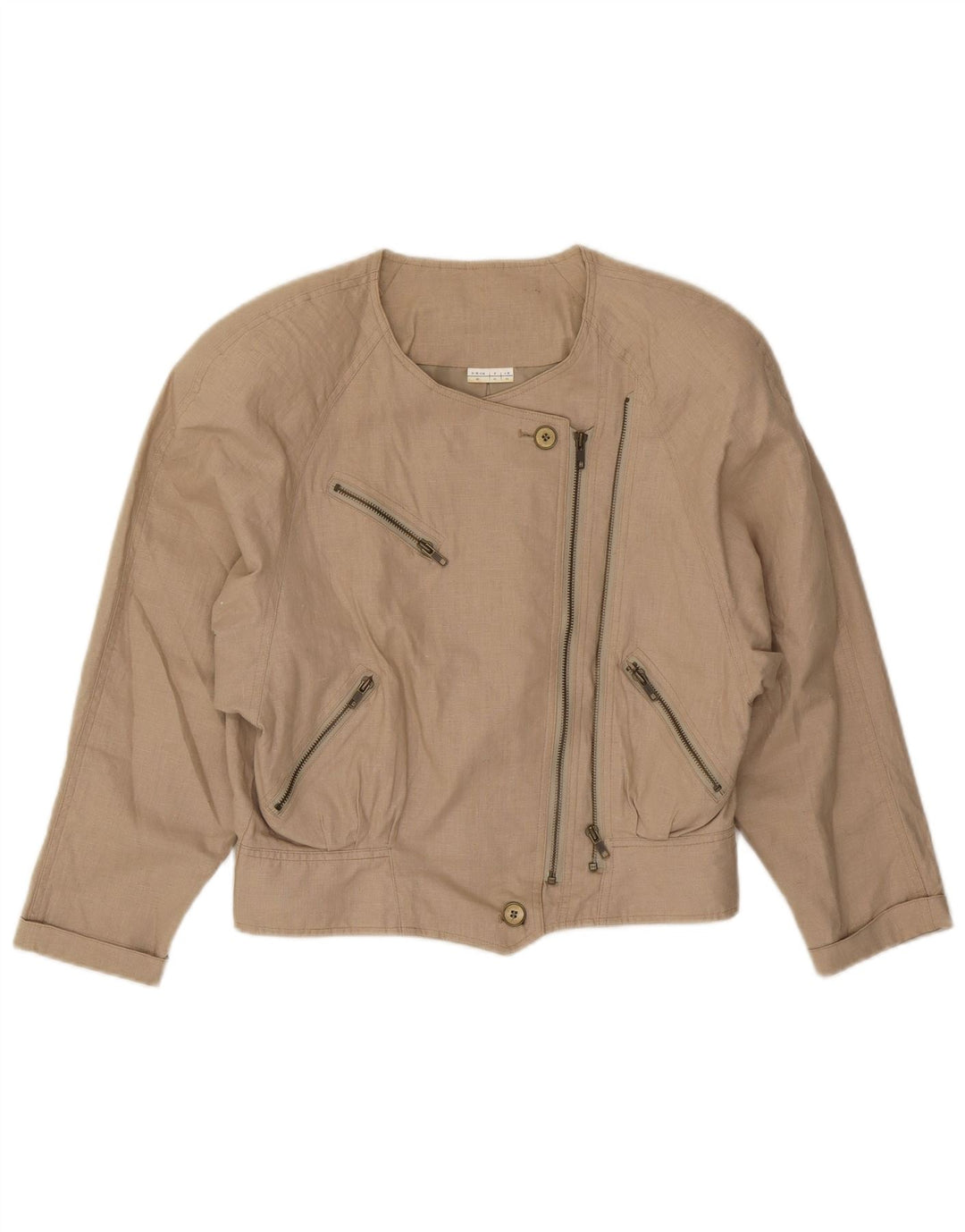Vintage ženska bomber jakna IT 44 Medium Beige Lanen Biker