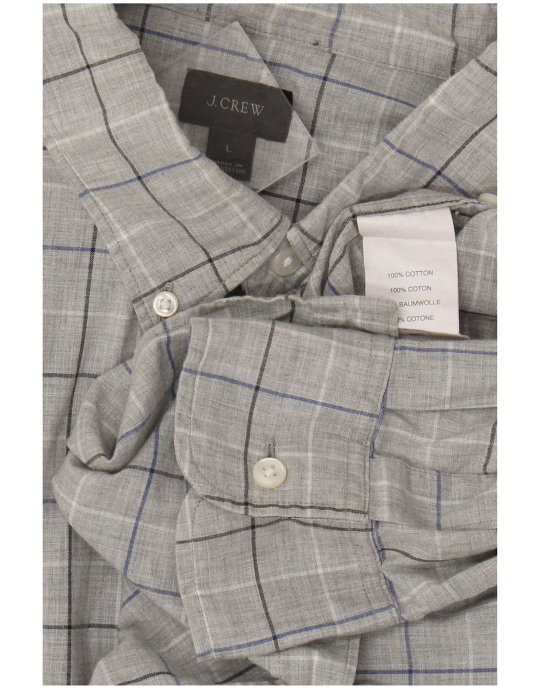 J. Crew muška košulja veliki sivi karirani pamuk