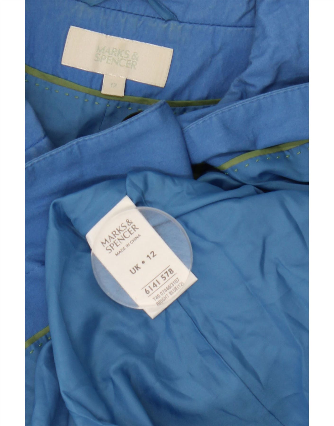 Marks & Spencer ženski kaput s 3/4 rukavima UK 12 srednje plavi pamuk