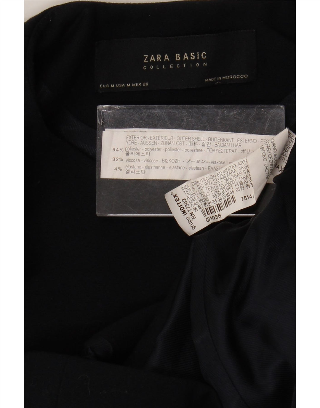 Zara ženska jakna s punim patentnim zatvaračem UK 12 srednje tamnoplavi poliester