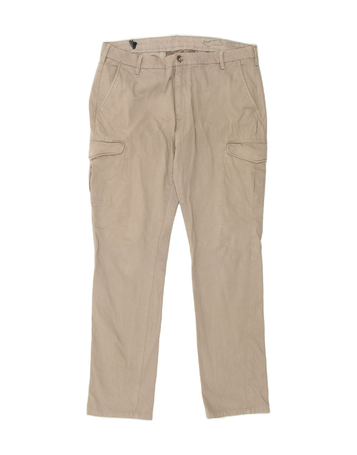 GAS Womens Slim Cargo Trousers W38 L32 Beige Cotton | Vintage Gas | Thrift | Second-Hand Gas | Used Clothing | Messina Hembry 