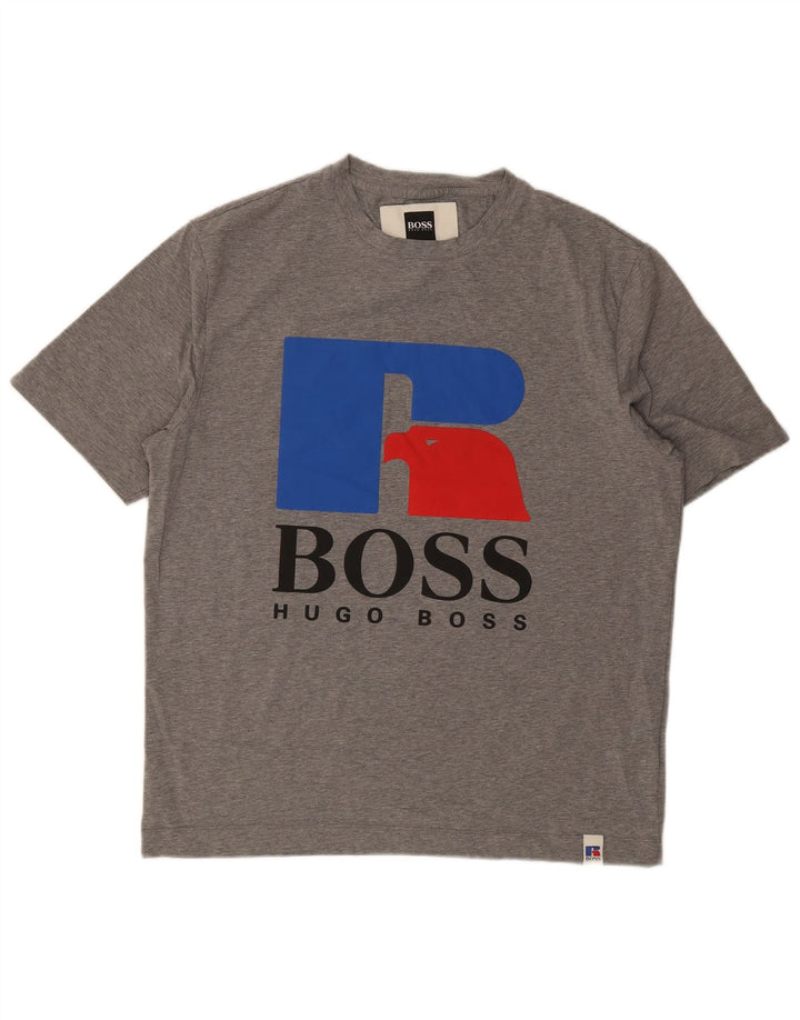 HUGO BOSS Muška majica kratkih rukava srednje sivi pamuk