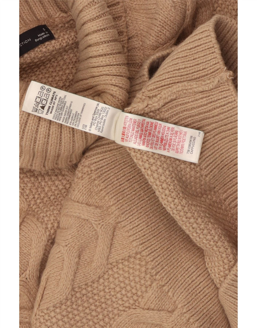 MARKS & SPENCER Ženski pulover s rol izrezom UK 10 Small Brown