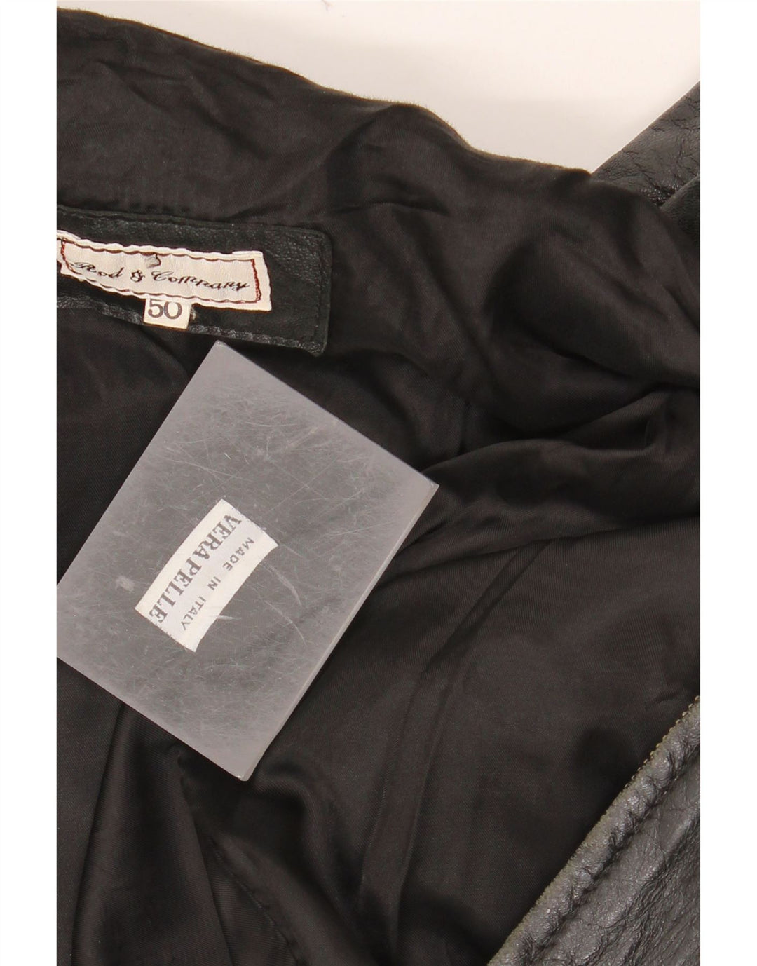 VINTAGE muška kožna jakna IT 50 velika crna koža