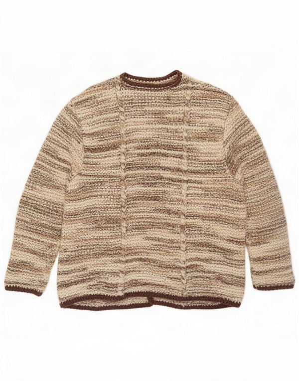 Vintage Womens Cardigan Sweater UK 16 Large Brown Tie Dye