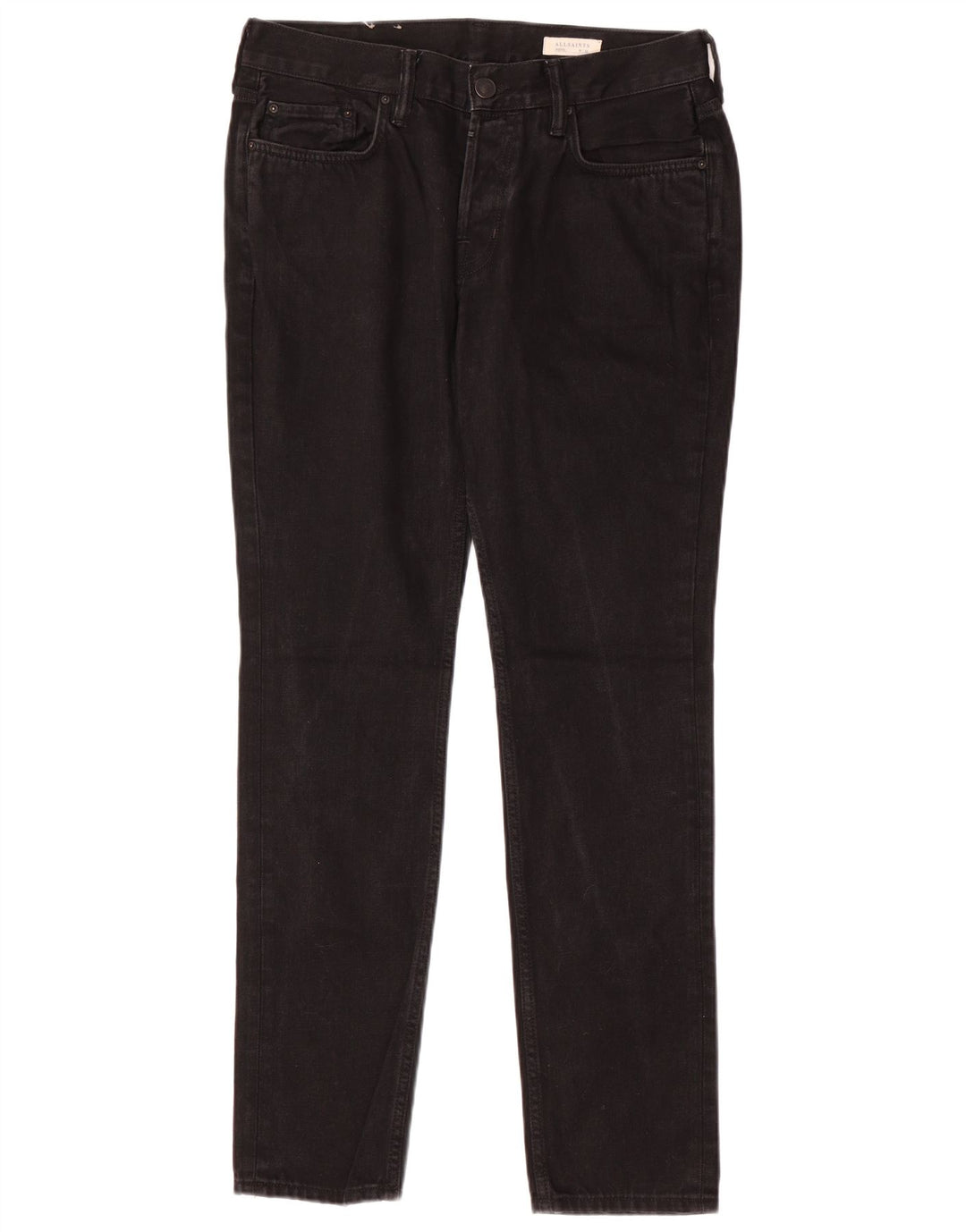 ALL SAINTS Muške uske traperice W32 L31 crni pamuk