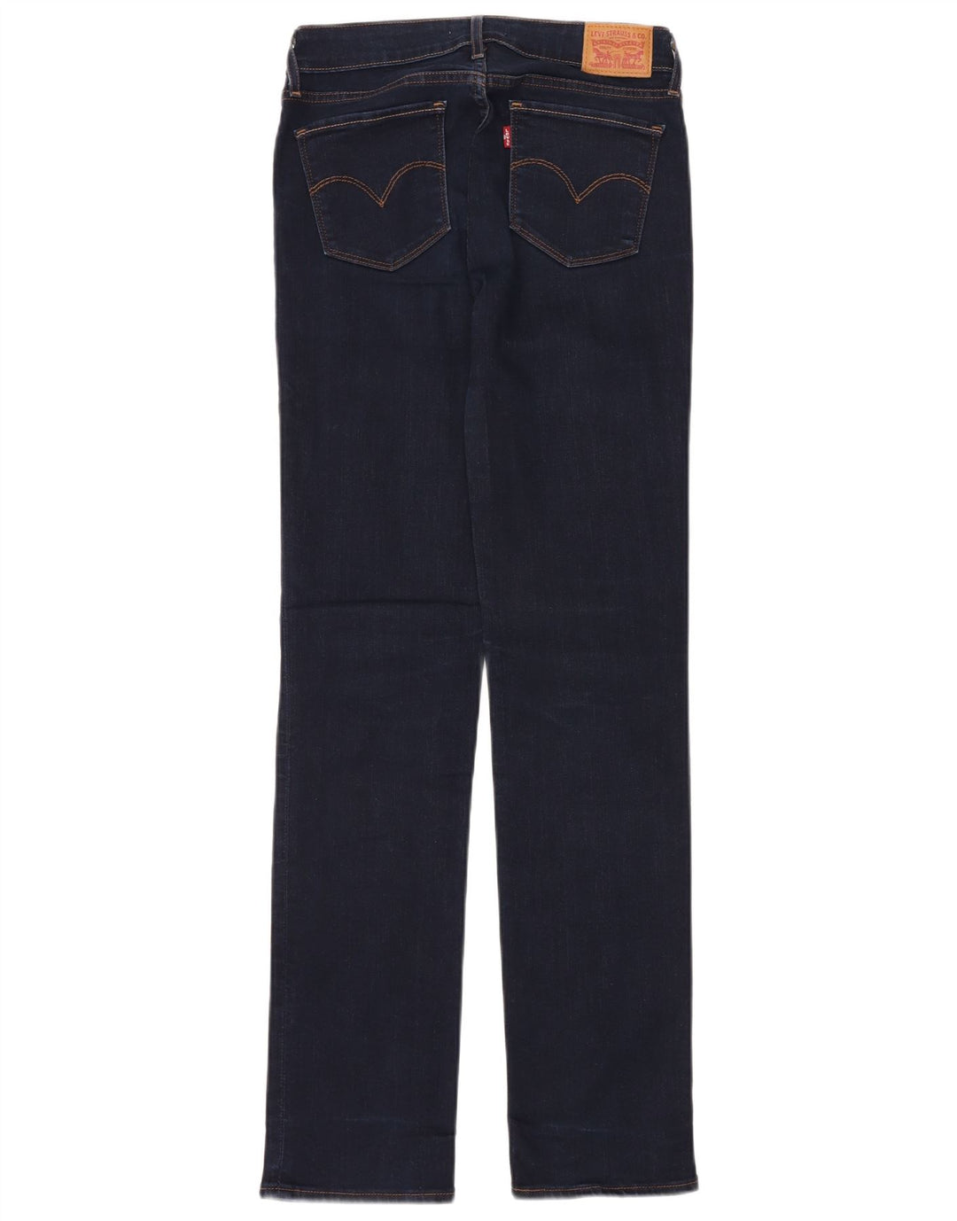 LEVI'S ženske ravne traperice 714 W27 L32 tamnoplavi pamuk