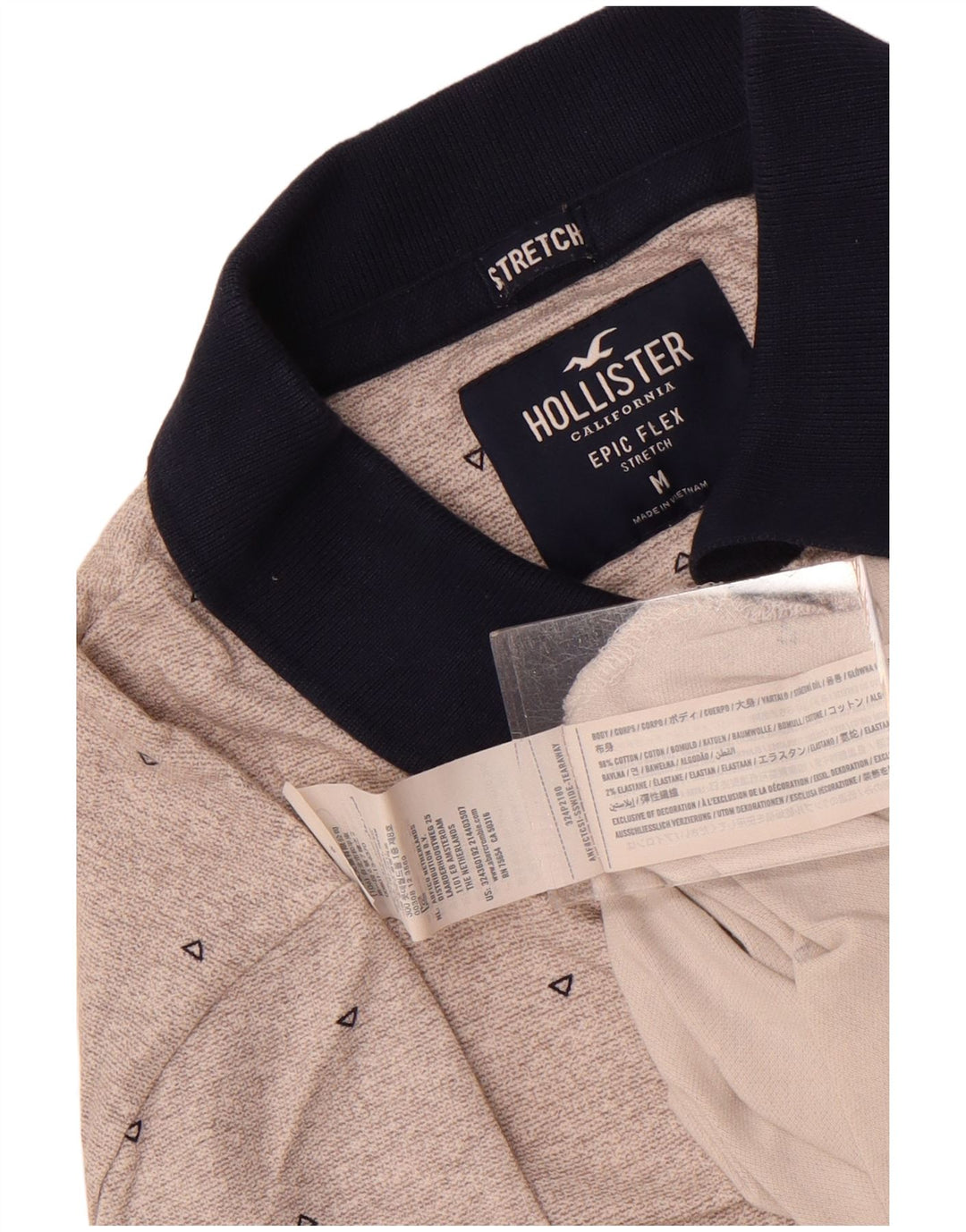 Hollister muška rastezljiva polo majica srednje siva, geometrijski pamuk