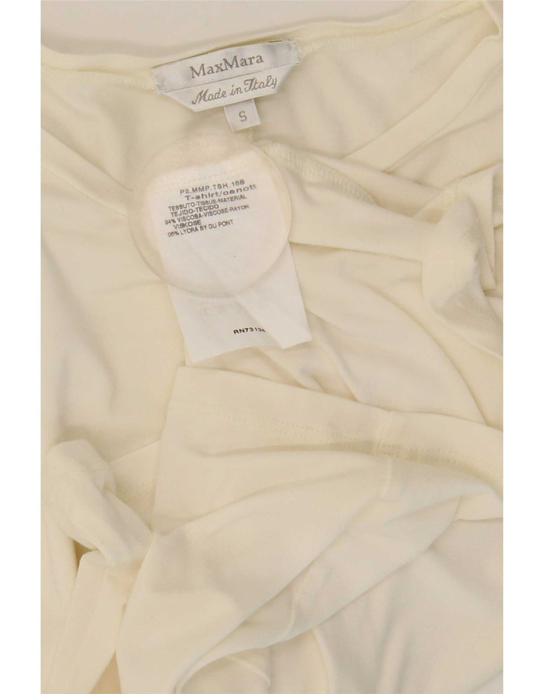 Max Mara ženska majica kratkih rukava UK 10 Mala bijela viskoza