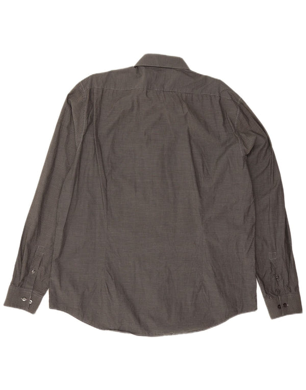 Calvin Klein muška uska košulja veličina 44 17 1/2 XL sivi pamuk od ginghama